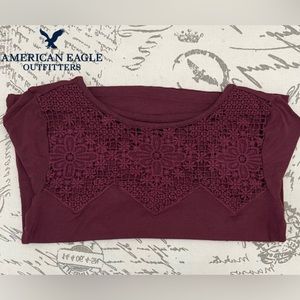 American Eagle Outfitters Junior 3/4 sleeves| Size: M/Junior 14 | Color: cherry.